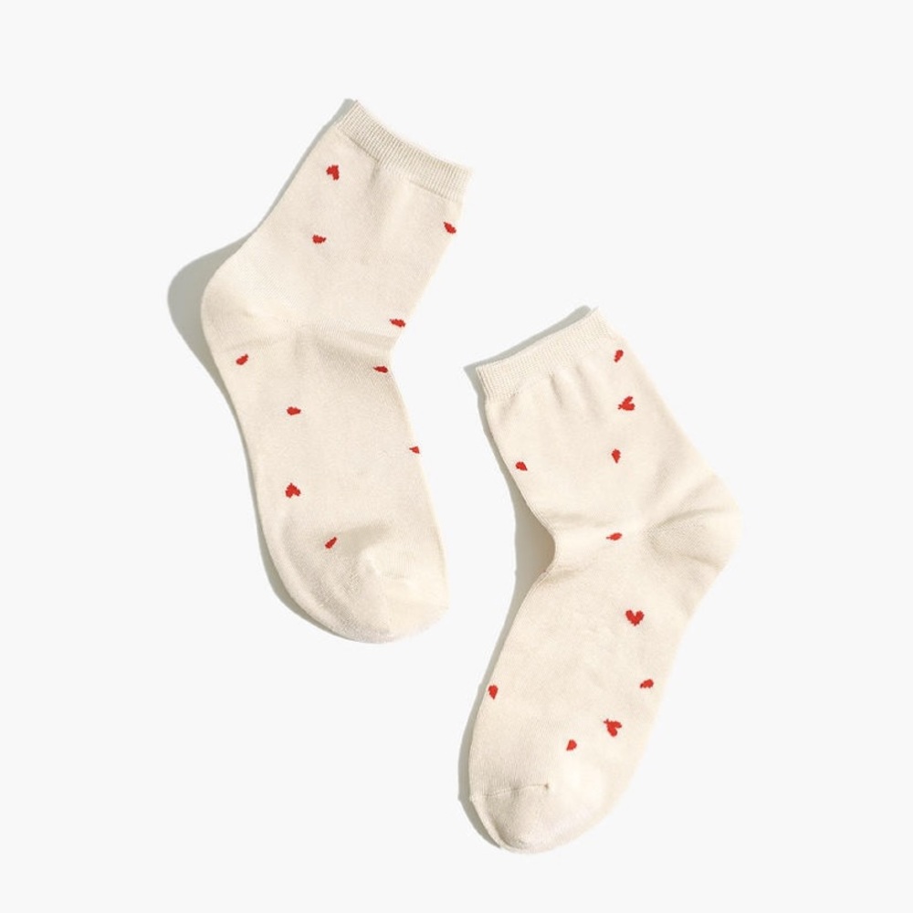 Madewell Shimmer Ankle Socks in Petal Hearts - Picture 8 of 8